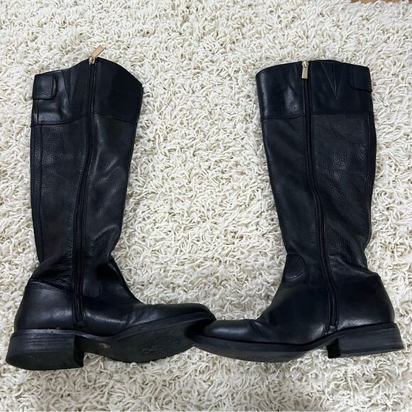 Vince Camuto Black Leather Fabina Riding Boots - Picture 5 of 7